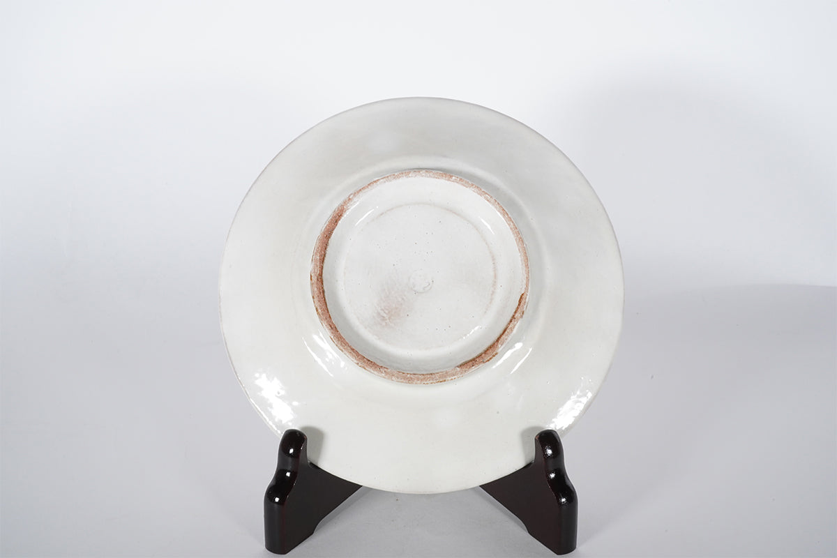 粉引しのぎ 5寸リム皿