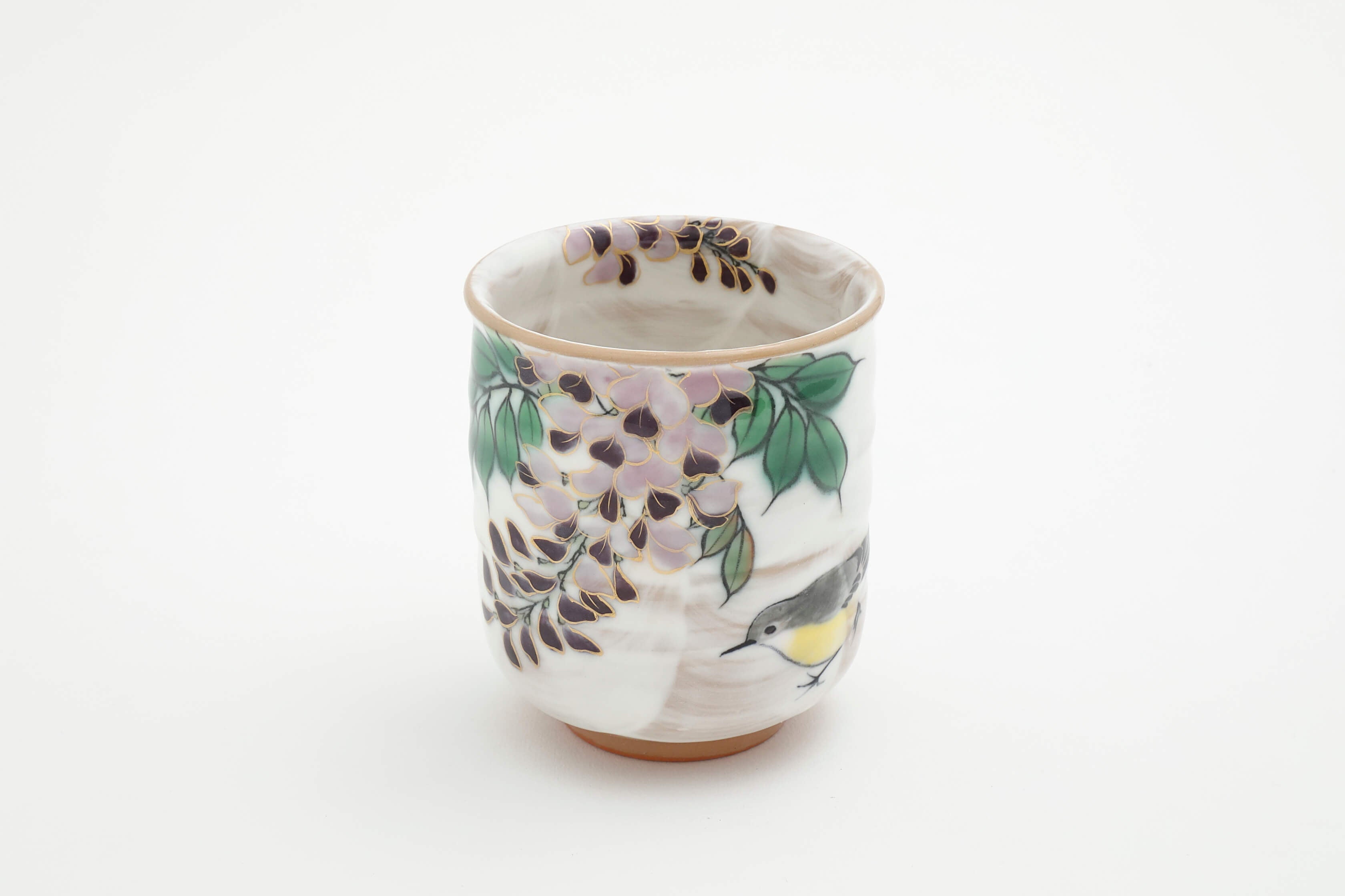 花鸟图 紫藤 黄鶺鴒 茶杯