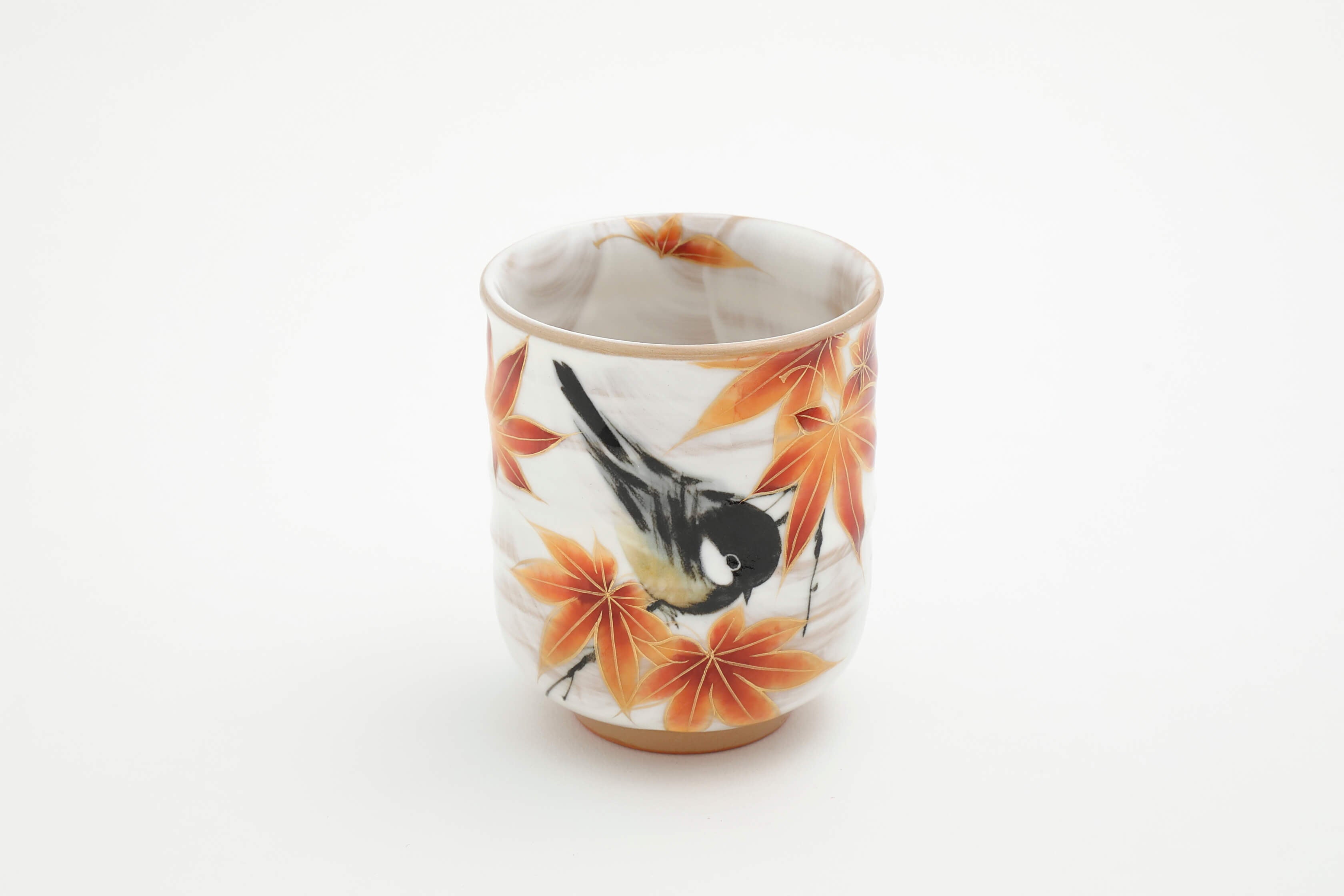 花鸟图 红叶 四十雀 茶杯