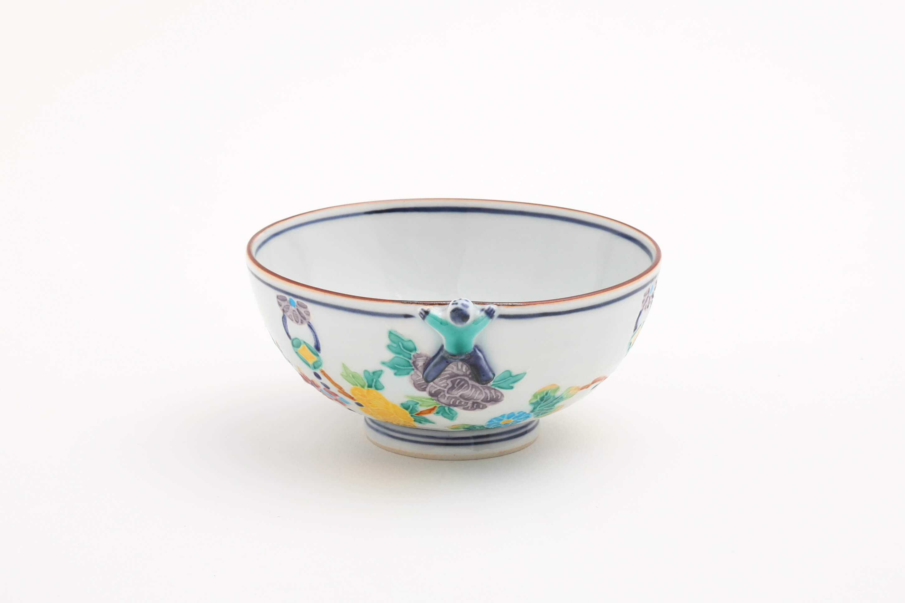 一闲人花丸纹繋(蓝) 米饭碗