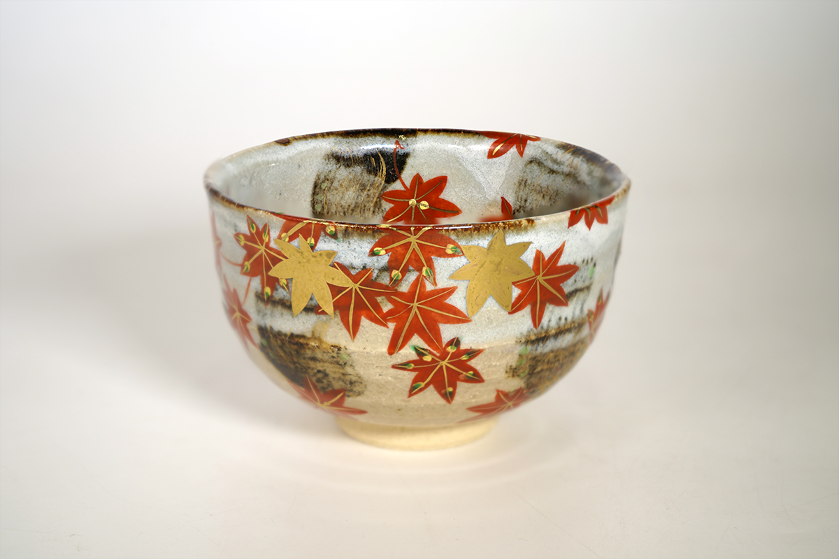 抹茶碗 夢玄紅葉