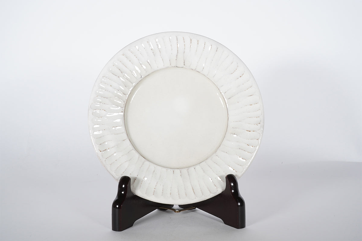 粉引しのぎ 5寸リム皿