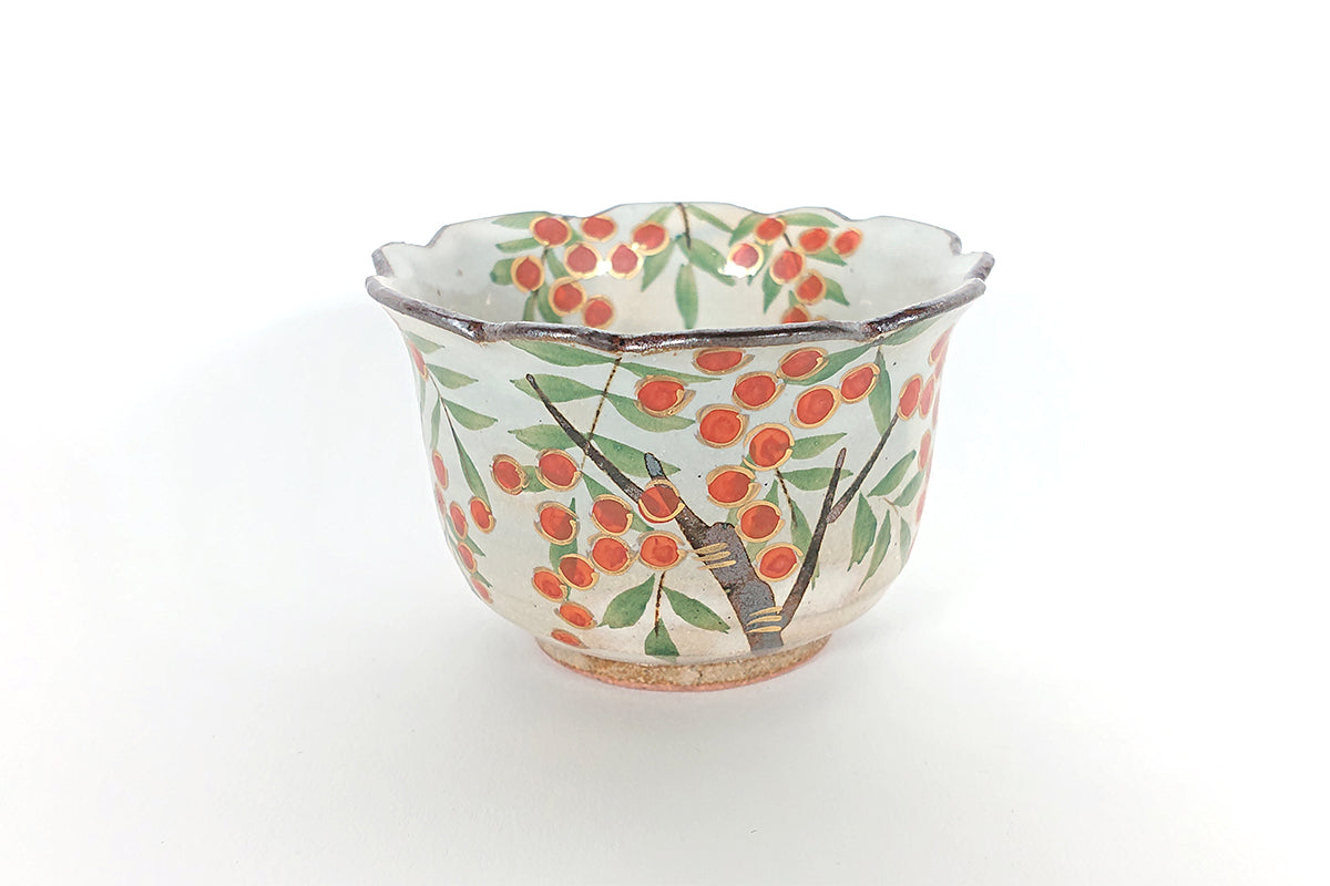 色絵乾山写 南天 小付